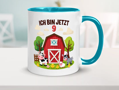 9. Geburtstag | 8 Jahre Bauernhof und Tiere Humor Geschenkidee Tasse