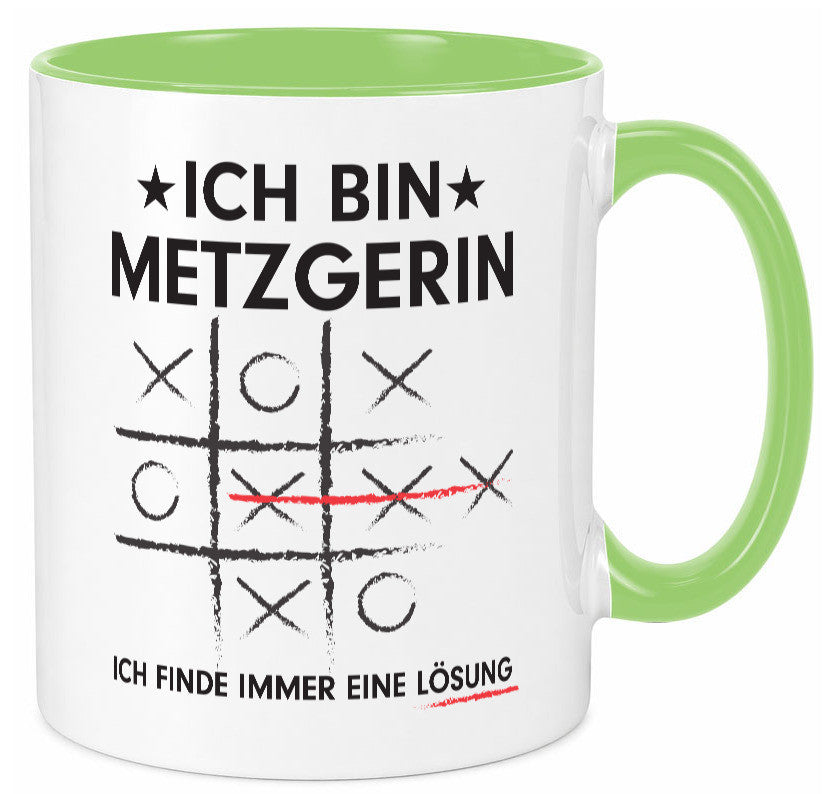 Löse Probleme: Metzgerin | Fleischerin Humor Geschenkidee Tasse