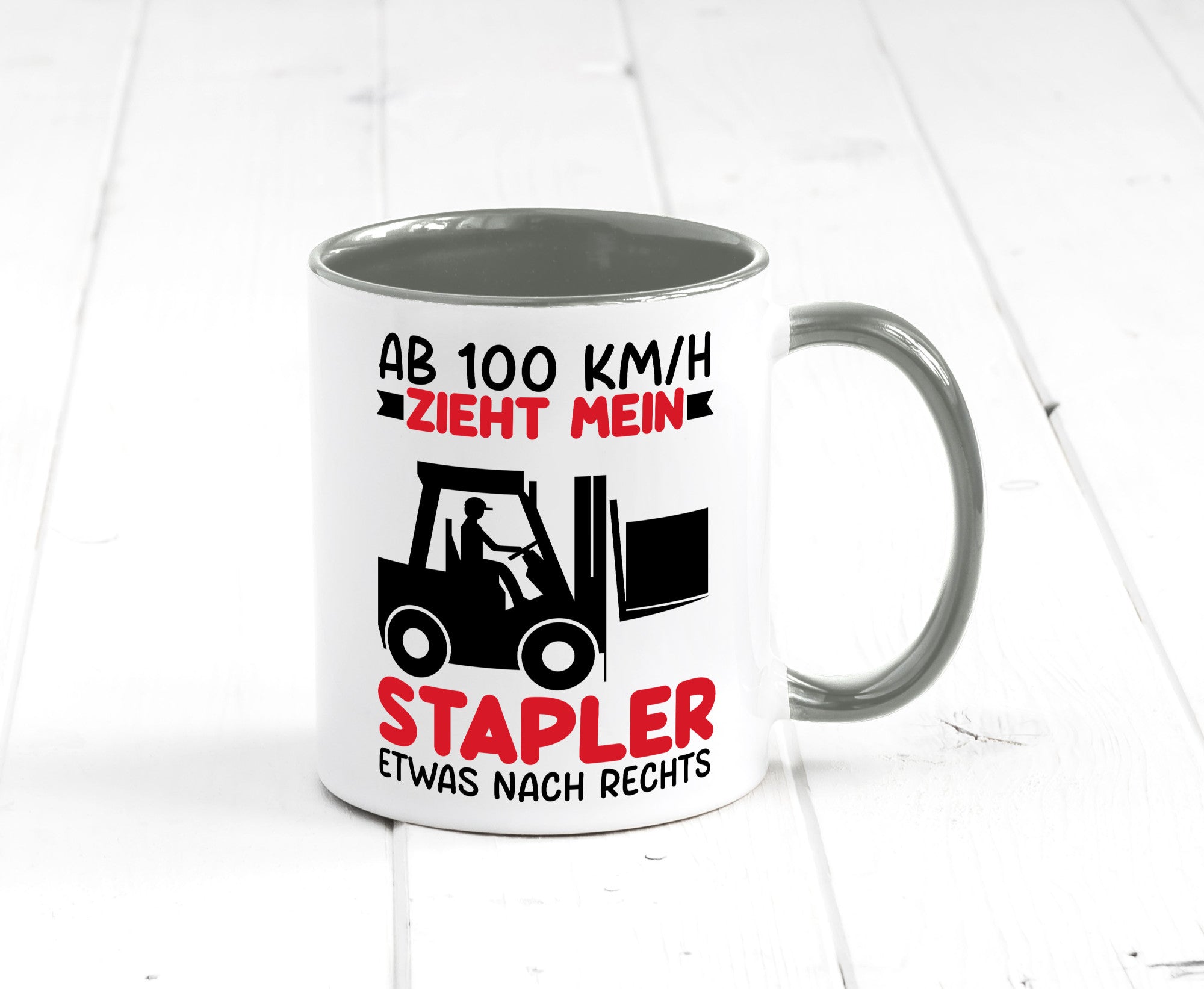 Stapler zieht nach Rechts | Staplerfahrer Arbeit Geschenkidee Kollegen Büro