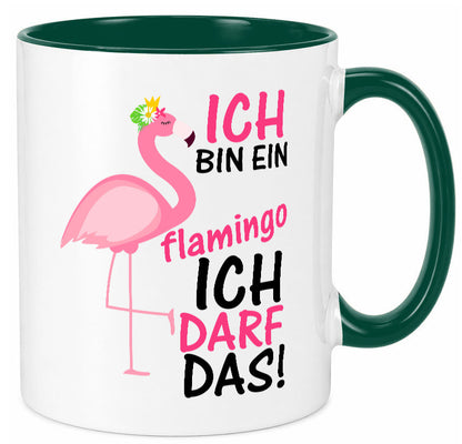 Ich bin ein Flamingo | Tier-Comic lustiger Spruch Blume Geschenk Tierliebhaber Tasse