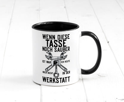 Werkstatt | KFZ Mechaniker Auto Werkzeug Zahnrad lustiger Spruch Geschenk Humor Tasse