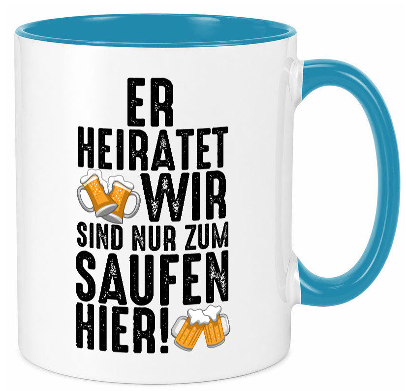 JGA | Er heiratet Junggesellenabschied Polterabend v2 lustiger Spruch Geschenk