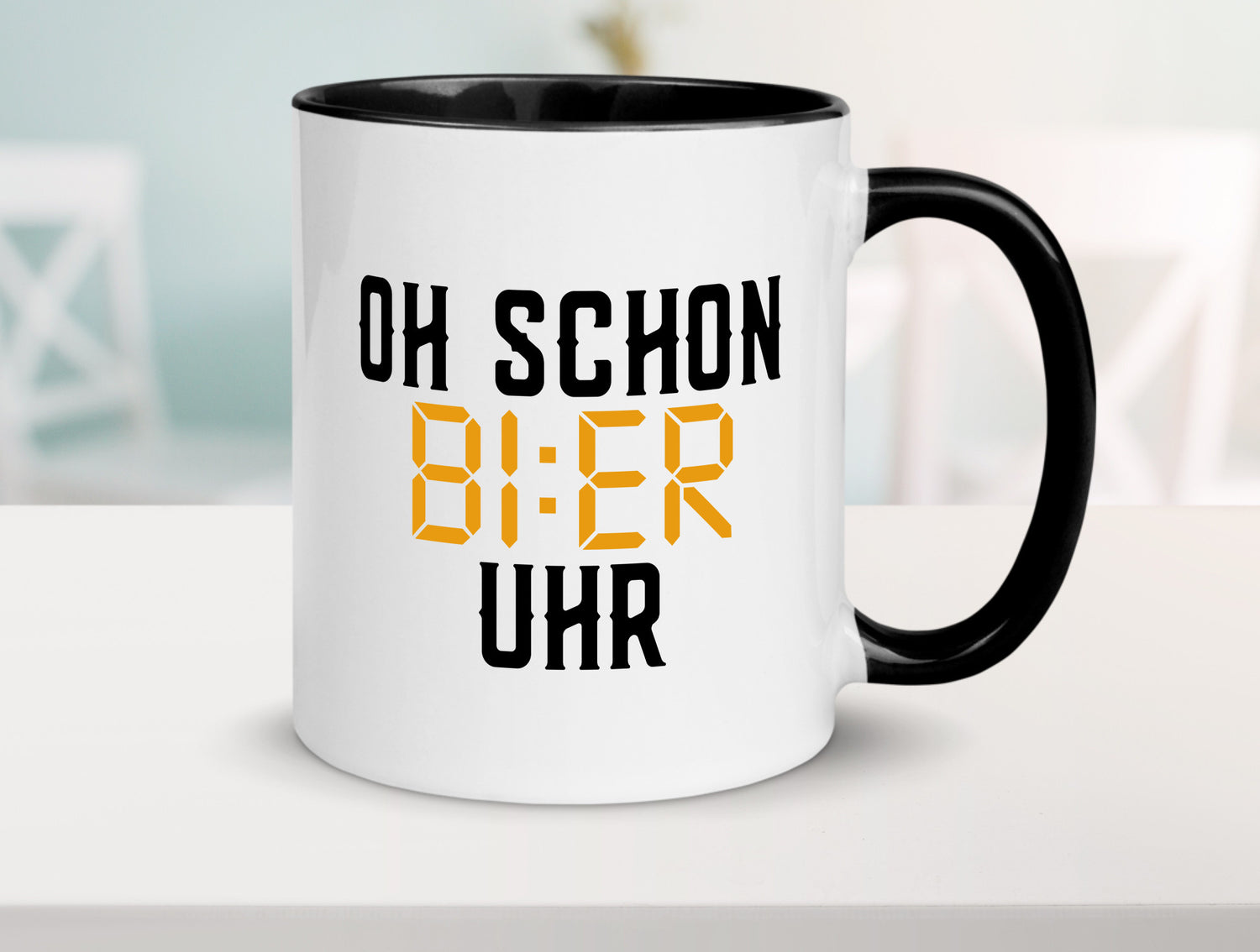 Oh schon Bier Uhr | Biertrinker Party Feiern Pils Humor Geschenkidee Tasse