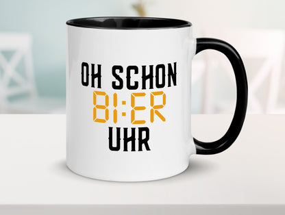Oh schon Bier Uhr | Biertrinker Party Feiern Pils Humor Geschenkidee Tasse