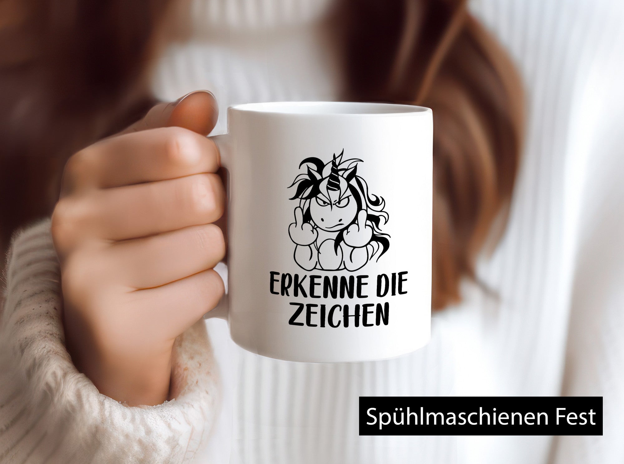 Erkenne die Zeichen | Stinkefinger Humor Geschenkidee Tasse