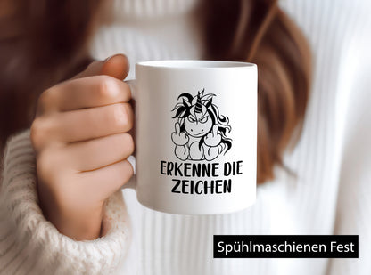 Erkenne die Zeichen | Stinkefinger Humor Geschenkidee Tasse