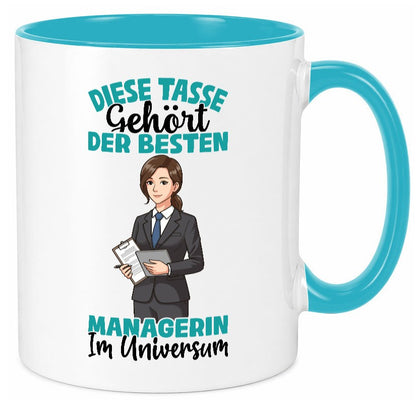 Im Universum: Managerin | Management Geschenkidee Humor Tasse