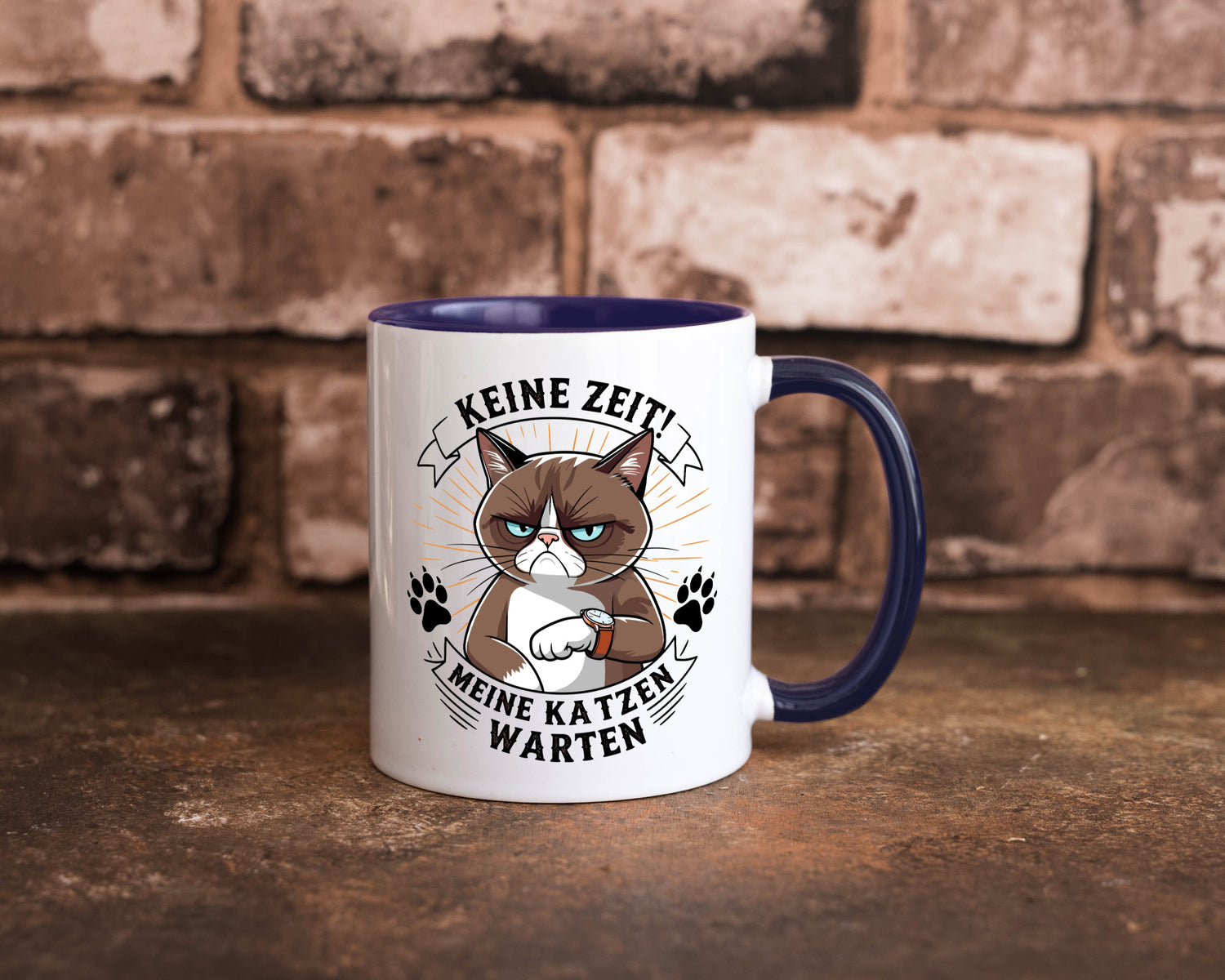 Keine Zeit meine Katzen Warten | Schwarze Katze Geschenkidee Tierliebhaber