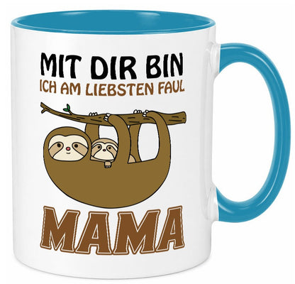 Faultiermama lustig Familie Geschenkidee Geschenk Tasse
