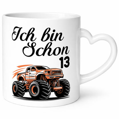 13. Geburtstag | Monster truck 13 Jahre Geschenkidee Humor Tasse