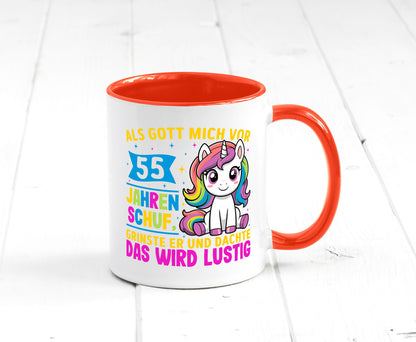 55. Geburtstag | Als Gott mich schuf 40 Jahre v2 lustiger Spruch Geschenk