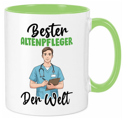 Bester Altenpfleger | Pflegepersonal lustiger Spruch Geschenk Humor Tasse
