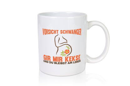 Vorsicht schwanger | Spruchtasse Kekse Statement lustiger Spruch Geschenk Humor