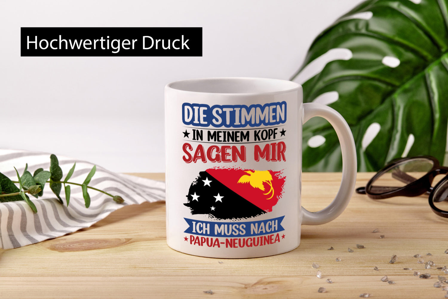 Papua-Neuguinea | Urlaub Stimmen in meinem Kopf v2 Humor Geschenkidee Tasse