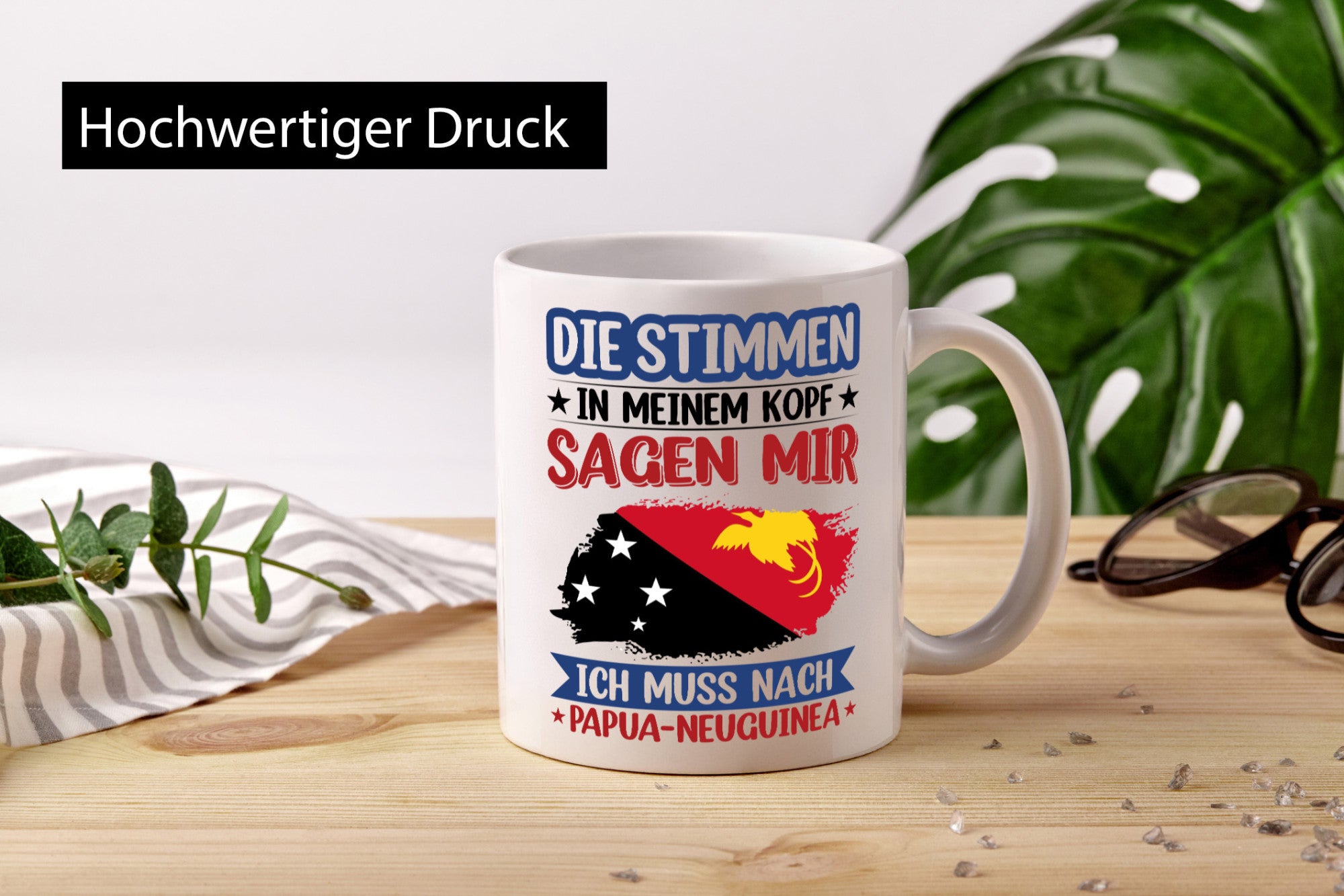 Papua-Neuguinea | Urlaub Stimmen in meinem Kopf v2 Humor Geschenkidee Tasse