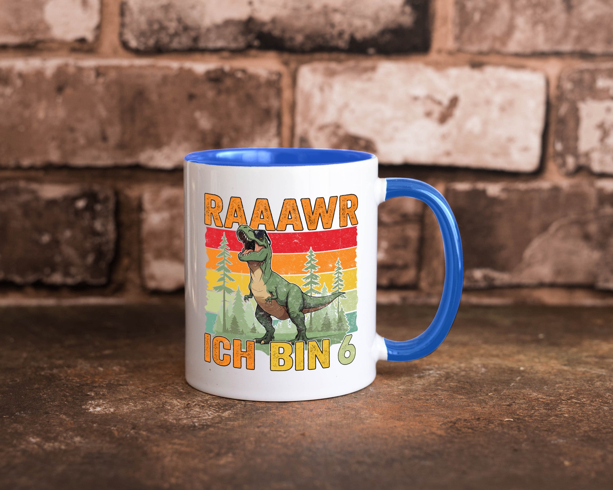 6. Geburtstag | 6 Jahre rarrrr ich bin Dinosaurier Humor Geschenkidee Tasse