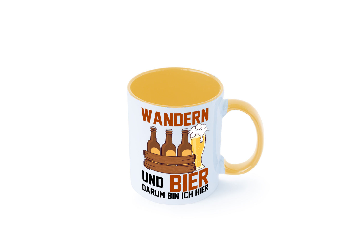 Wandern und Bier darum bin ich hier | Bierkasten lustiger Spruch Geschenk Humor