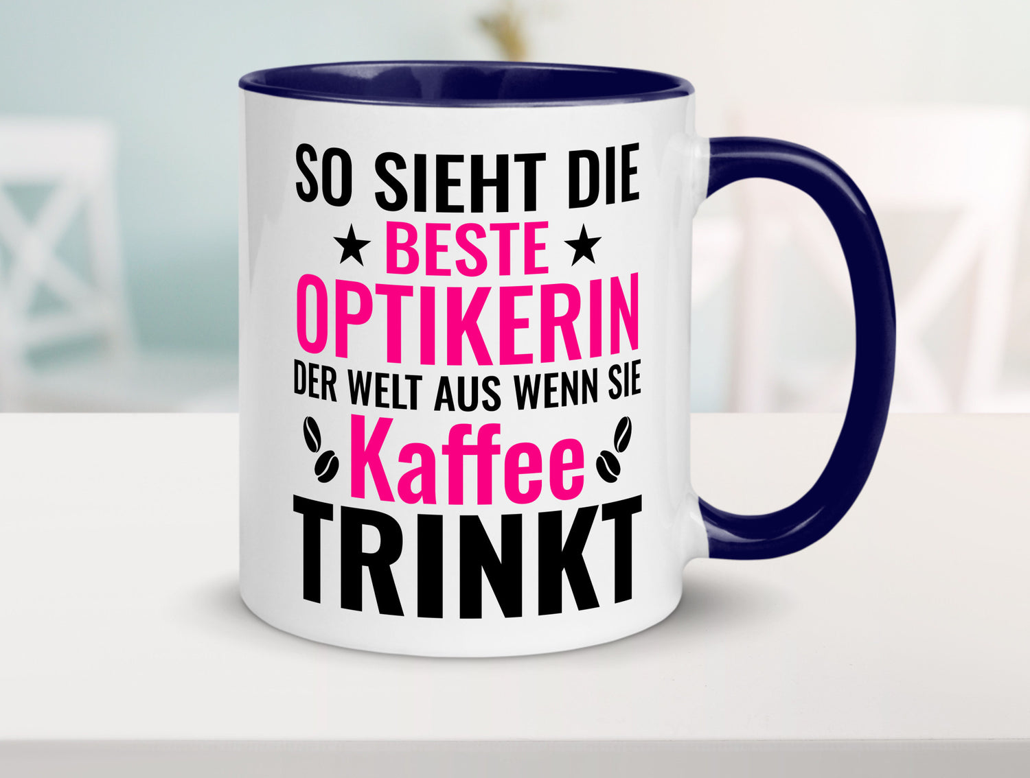 Kaffee trinkt: Optikerin | Augenoptik Geschenkidee Humor Tasse
