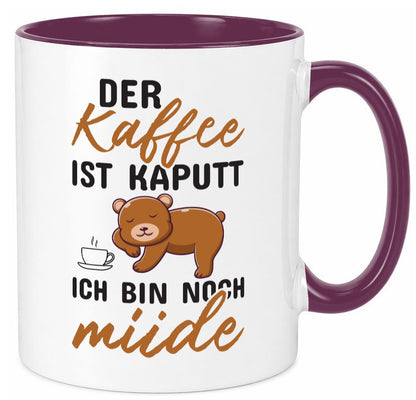 Kaffee ist kaputt | Morgenmuffel müde Bär lustig Humor Geschenkidee Tasse