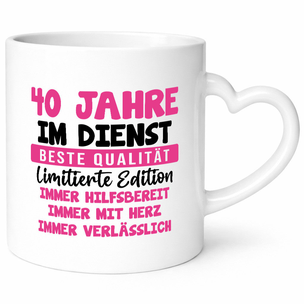 40 Jahre im Dienst | Jubiläum Arbeit v10 lustig Kollegen Büro Geschenk Tasse