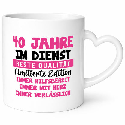 40 Jahre im Dienst | Jubiläum Arbeit v10 lustig Kollegen Büro Geschenk Tasse