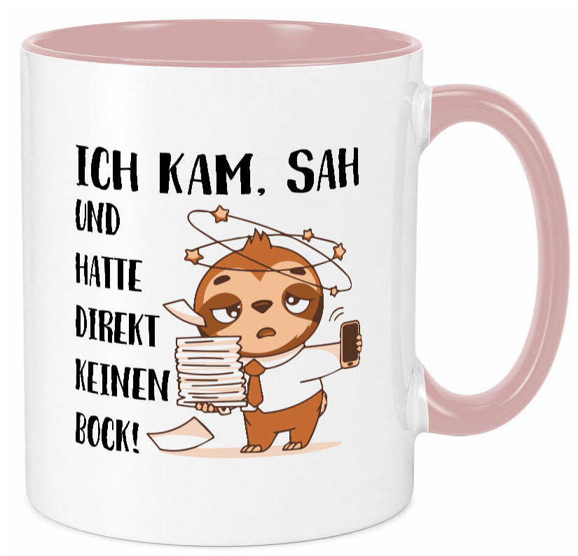 Ich habe keinen Bock | Faultier Kam, sah und kein Geschenkidee Tierliebhaber Tasse
