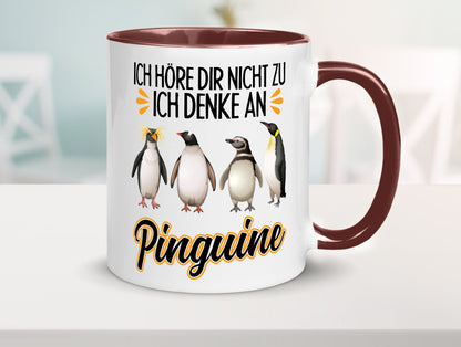 Ich denke an Pinguine Geschenkidee Humor Tasse