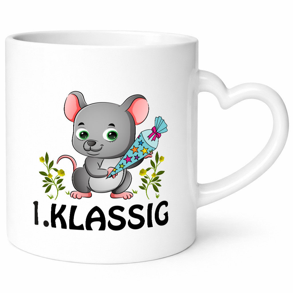 1. Klassik | Schulanfänger Tasse Einschulung Mädchen lustig Humor Geschenkidee