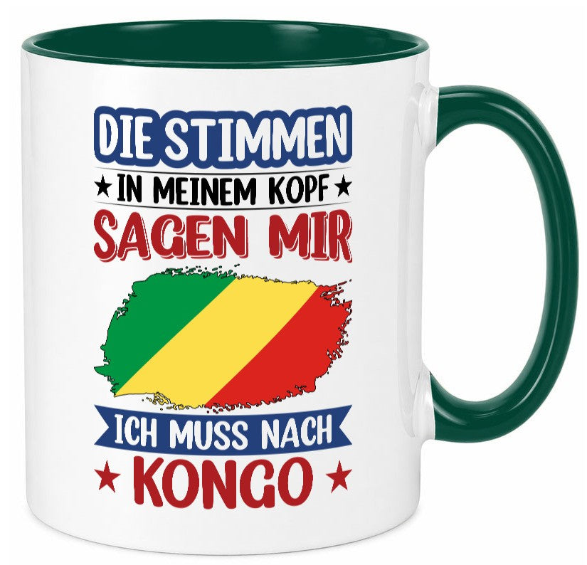 Kongo | Urlaub Stimmen in meinem Kopf Traumland Humor Geschenkidee Tasse