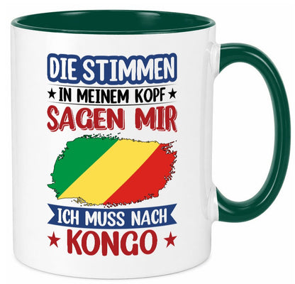 Kongo | Urlaub Stimmen in meinem Kopf Traumland Humor Geschenkidee Tasse