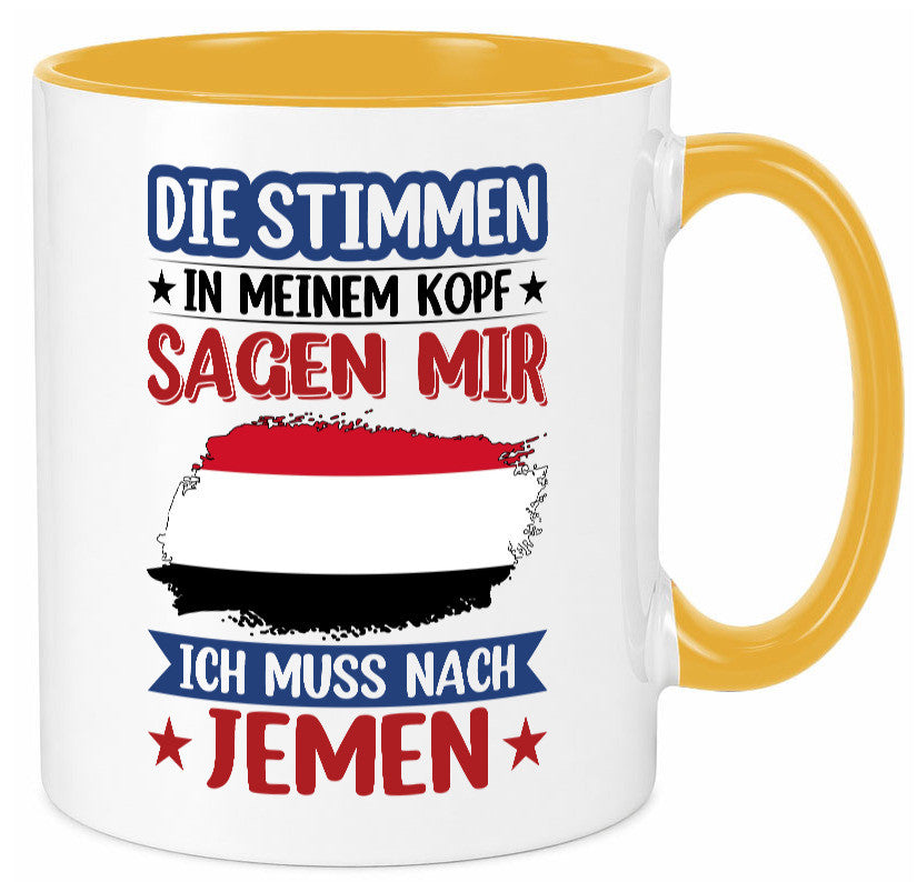 Jemen | Urlaub Stimmen in meinem Kopf Traumland Geschenk Humor Geschenkidee Tasse
