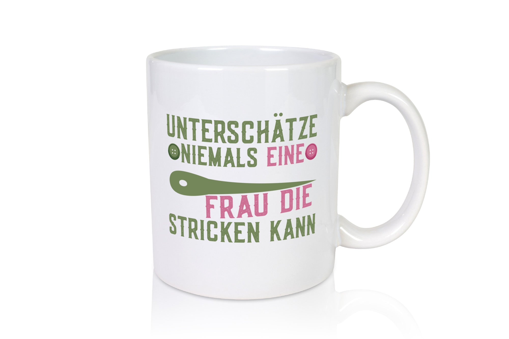 Frau, die stricken kann | Strickerin Spruch Geschenk Humor Geschenkidee