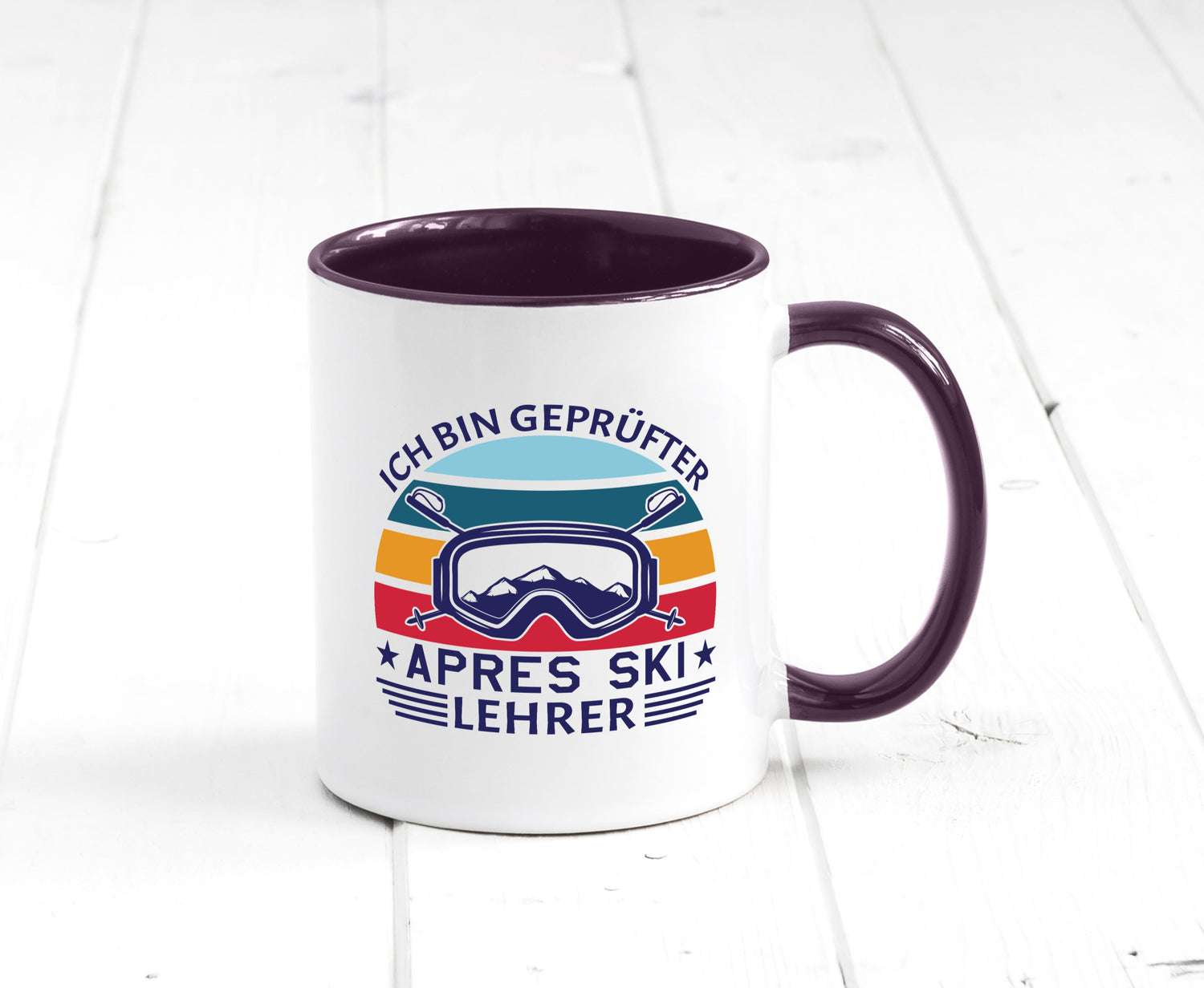 Geprüfter Apres Ski Lehrer | Ski-Brille Berge Ski-Stöck lustig Humor