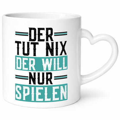 Der tut nix will nur Spielen lustig Humor Geschenkidee Geschenk Tasse