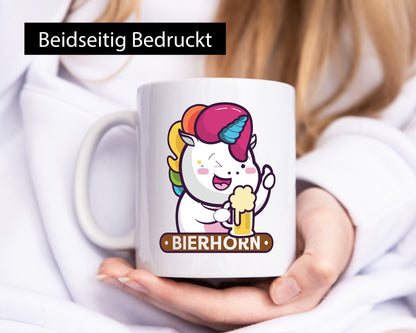 Bierhorn | Einhorn Bierglas Geschenk Humor Geschenkidee lustiger Spruch Tasse