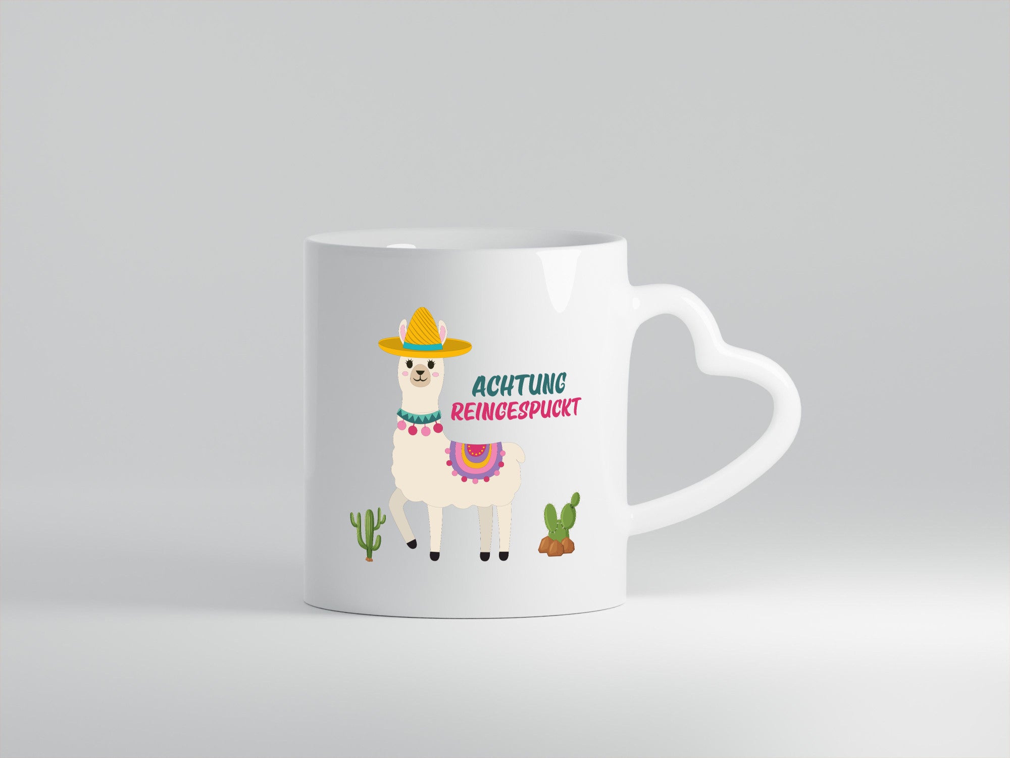 Achtung Reingeguckt | Lama Lustiges lustig Humor Geschenkidee Geschenk Tasse