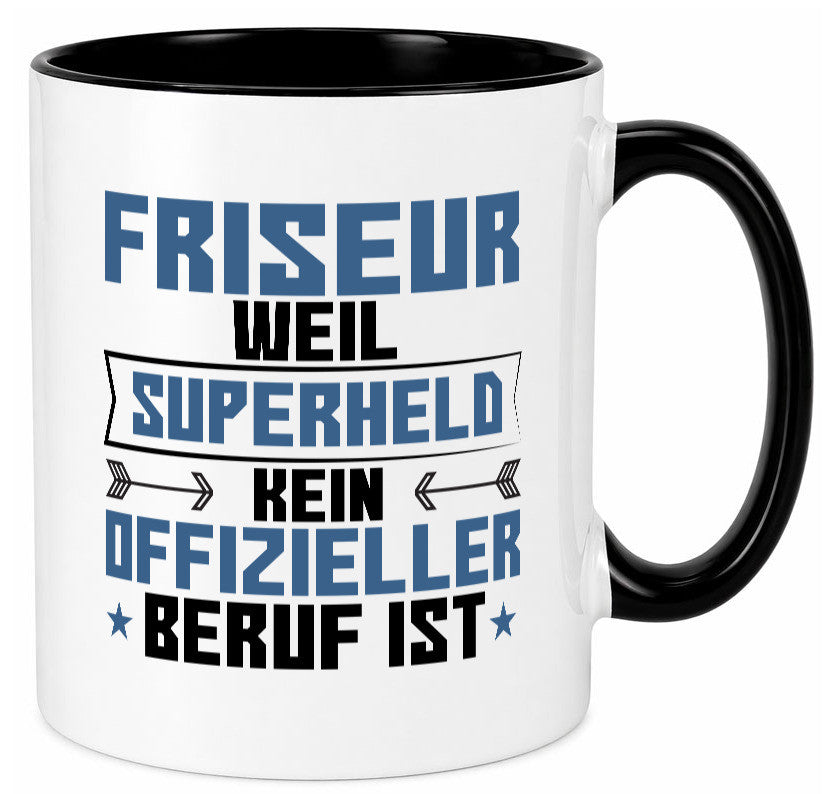Superheld Friseur | Frisör Geschenkidee Humor Tasse