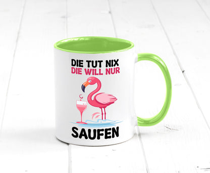 Die tut nix will nur Saufen | Flamingo Alkohol v2 Geschenk Humor Geschenkidee