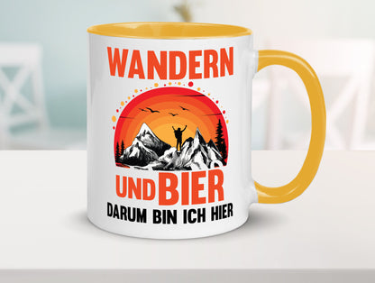 Wandern und Bier darum bin ich hier | lustiger Spruch Geschenk Humor
