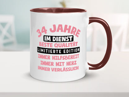 34 Jahre im Dienst | Jubiläum Arbeit v11 Geschenk Kollegen Büro lustiger Spruch
