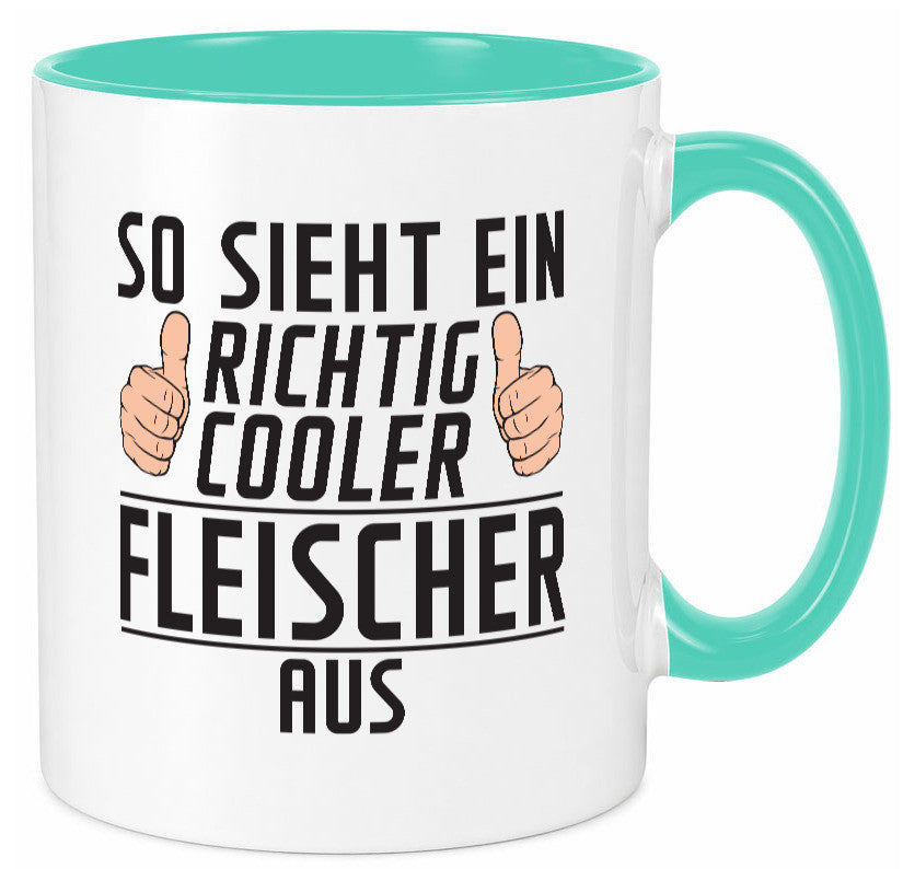 Richtig Cooler Fleischer | Schlachterei lustig Humor Geschenkidee Geschenk Tasse