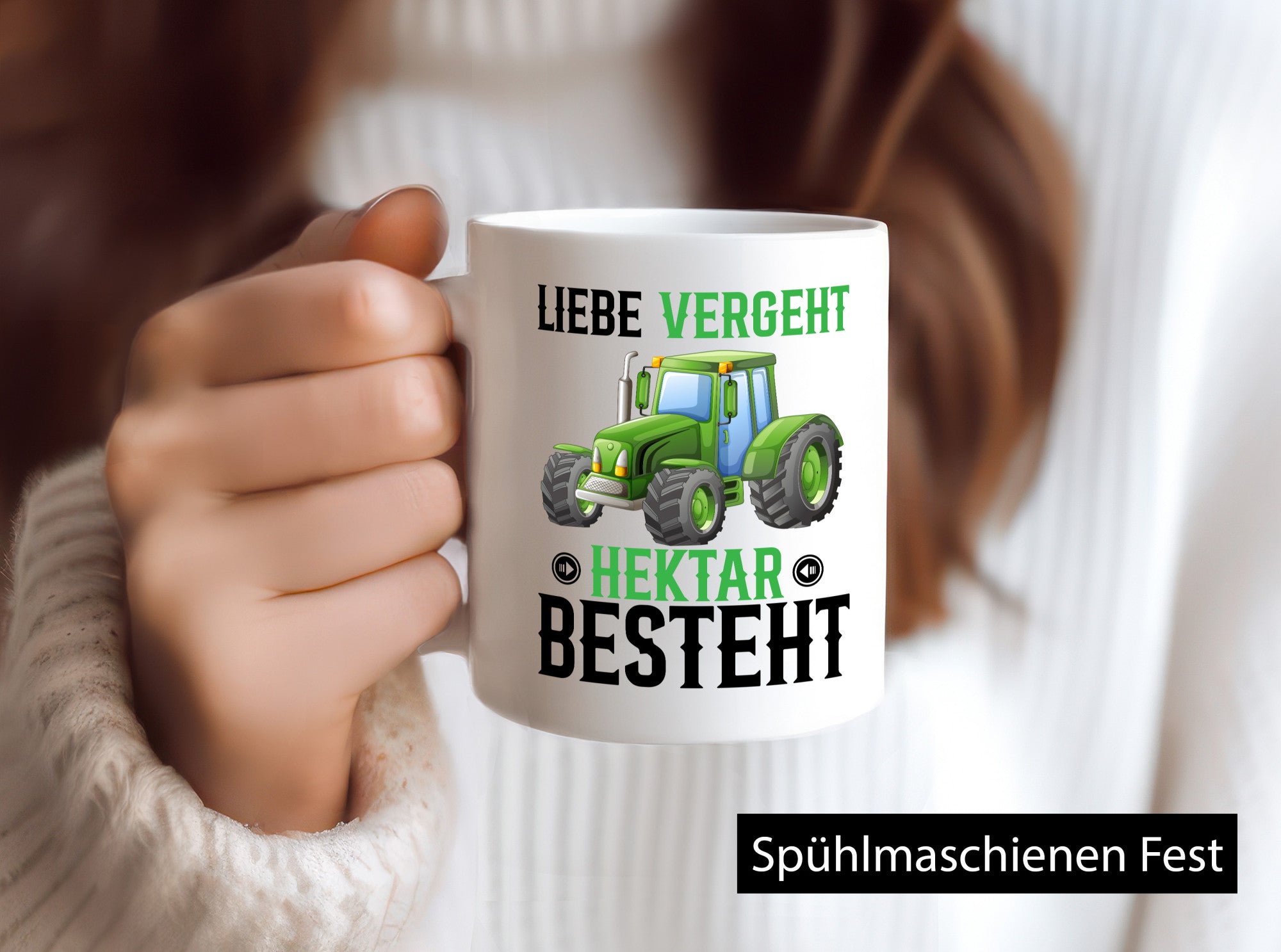 Liebe vergeht Hektar besteht | Traktor Bauer landwirt Humor Geschenkidee Tasse