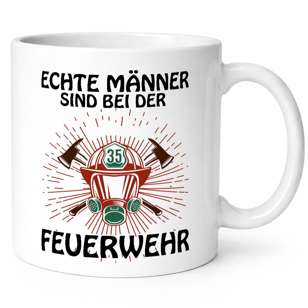 Echte Männer | Feuerwehr Brand Löschen Flammen Geschenkidee Humor Tasse