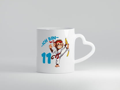 Ich bin 11 | 11. Geburtstag Karate Kampfsport Affe Geschenkidee Humor Tasse