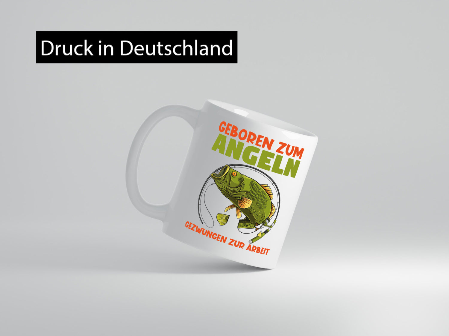 Geboren zum Angeln | Angler Tasse Fischer Spruch Humor Geschenkidee