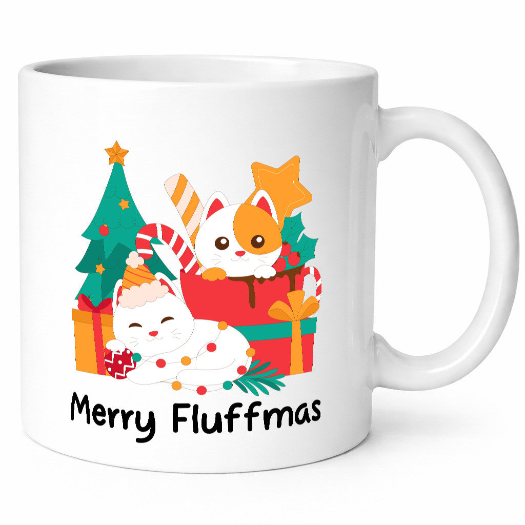 Merry Fluffmas | Weihnachten Katzen Weihnachtskatzen lustiger Spruch Geschenk