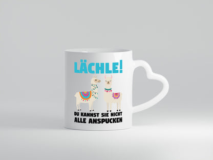 Lächle! | Lama Tasse lustiger Spruch Gelassenheit Humor Geschenkidee