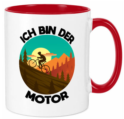 Ich bin der Motor | Mountainbiking Fahrrad Berge Geschenkidee Humor Tasse