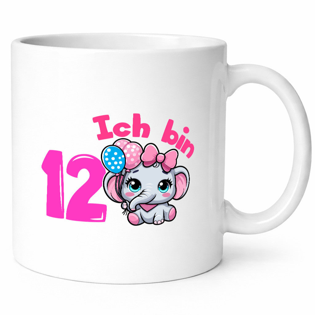 12. Geburtstag | 12 Jahre Elefant Mädchen Humor Geschenkidee Tasse