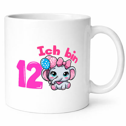 12. Geburtstag | 12 Jahre Elefant Mädchen Humor Geschenkidee Tasse